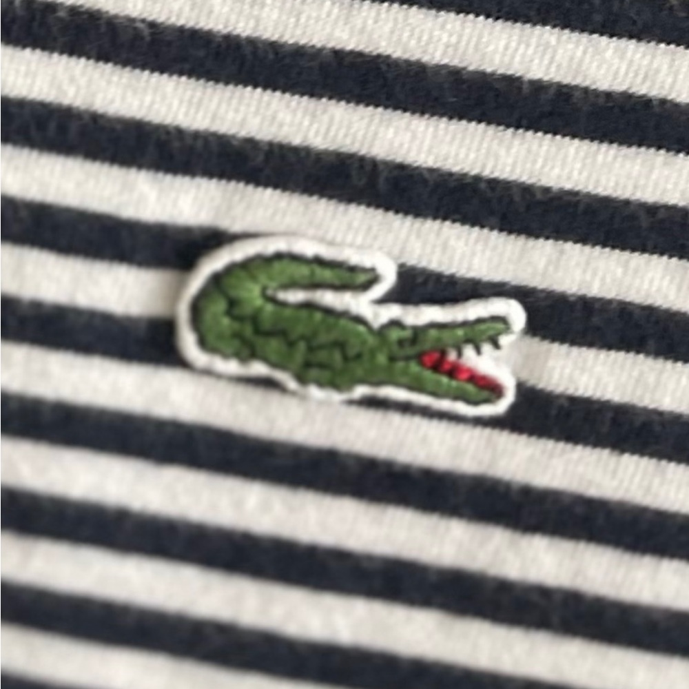 Lacoste cotton blue & white stripe Tee. 5/L